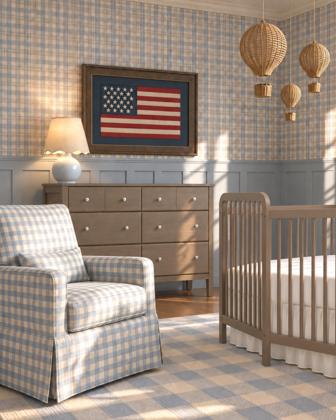 The Perfect Checked Baby Blue Nursery