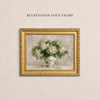 Hydrangea Print | Green Floral Ceramic Vase Still Life Art | 2253