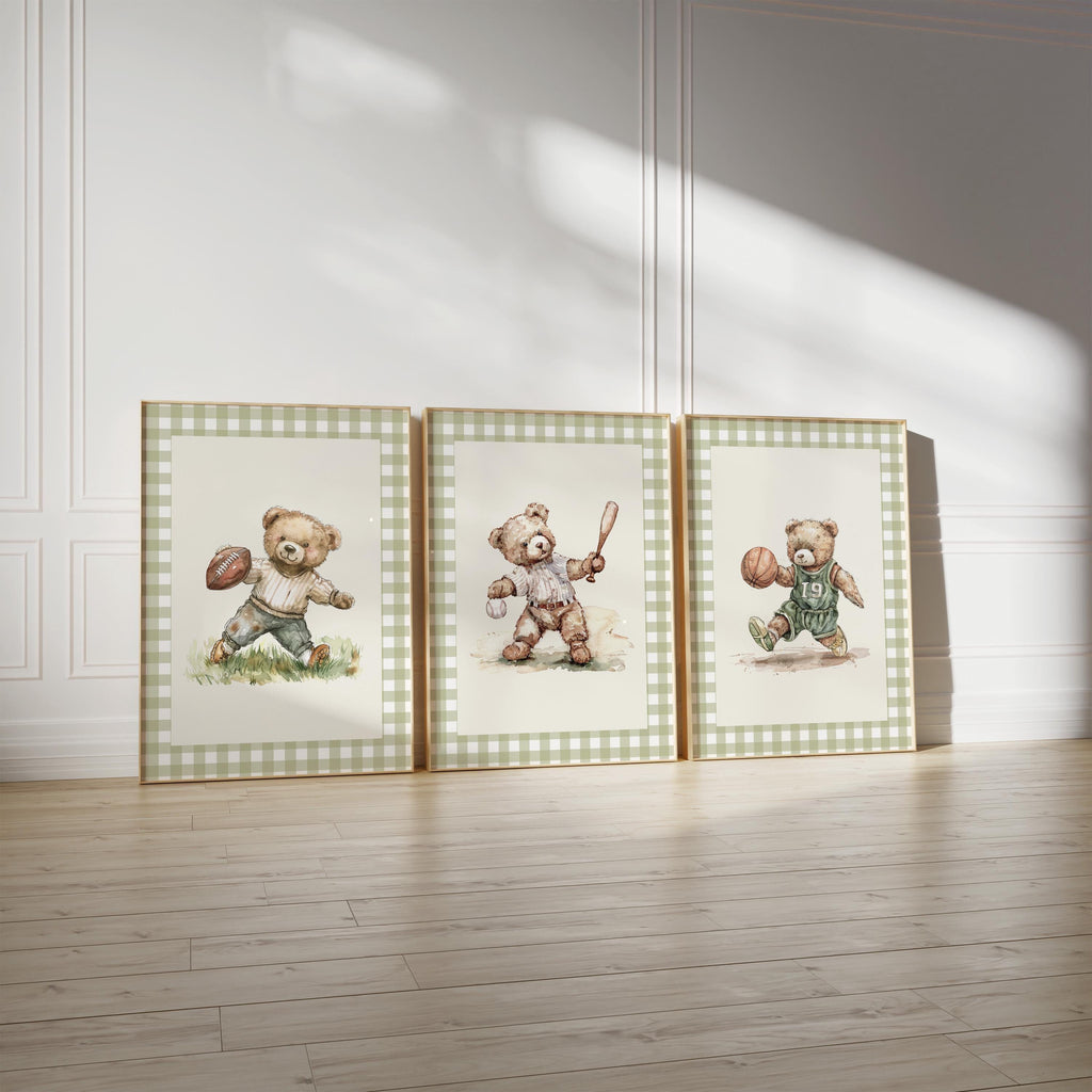 Sport nursery set, Sport Boy nursery, Sport nursery set Basketball Baseball Football, Vintage sport,Sports Nursery Theme Decor for Kids Room