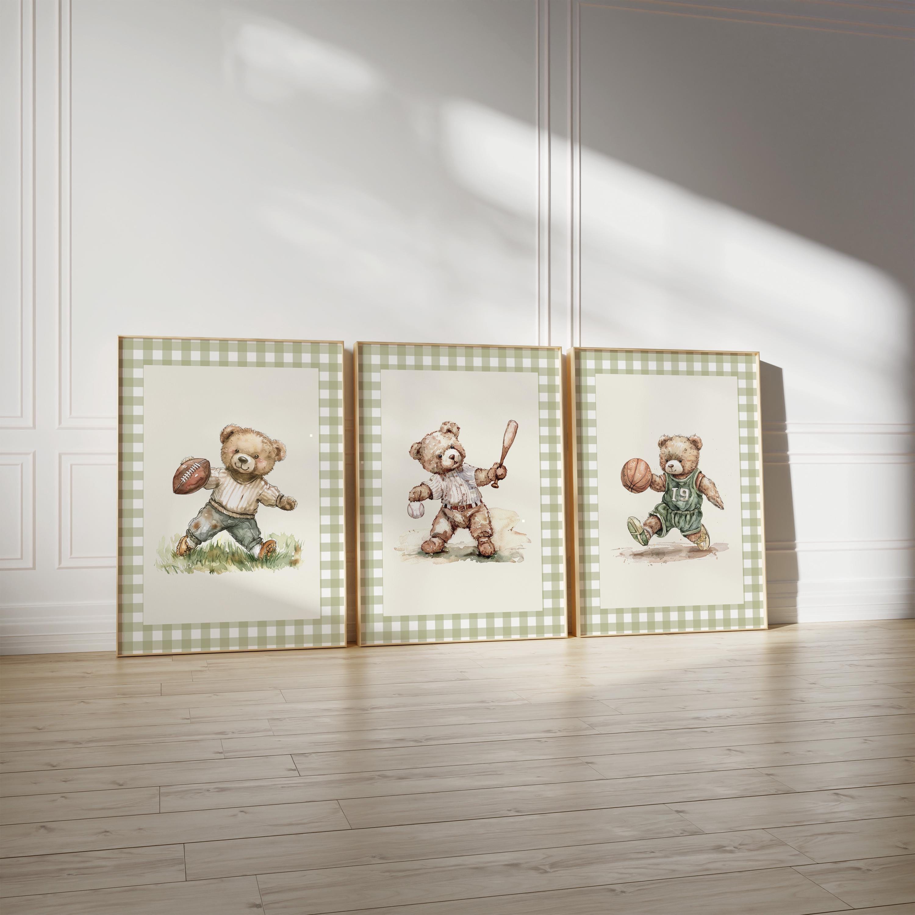 Sport nursery set, Sport Boy nursery, Sport nursery set Basketball Baseball Football, Vintage sport,Sports Nursery Theme Decor for Kids Room