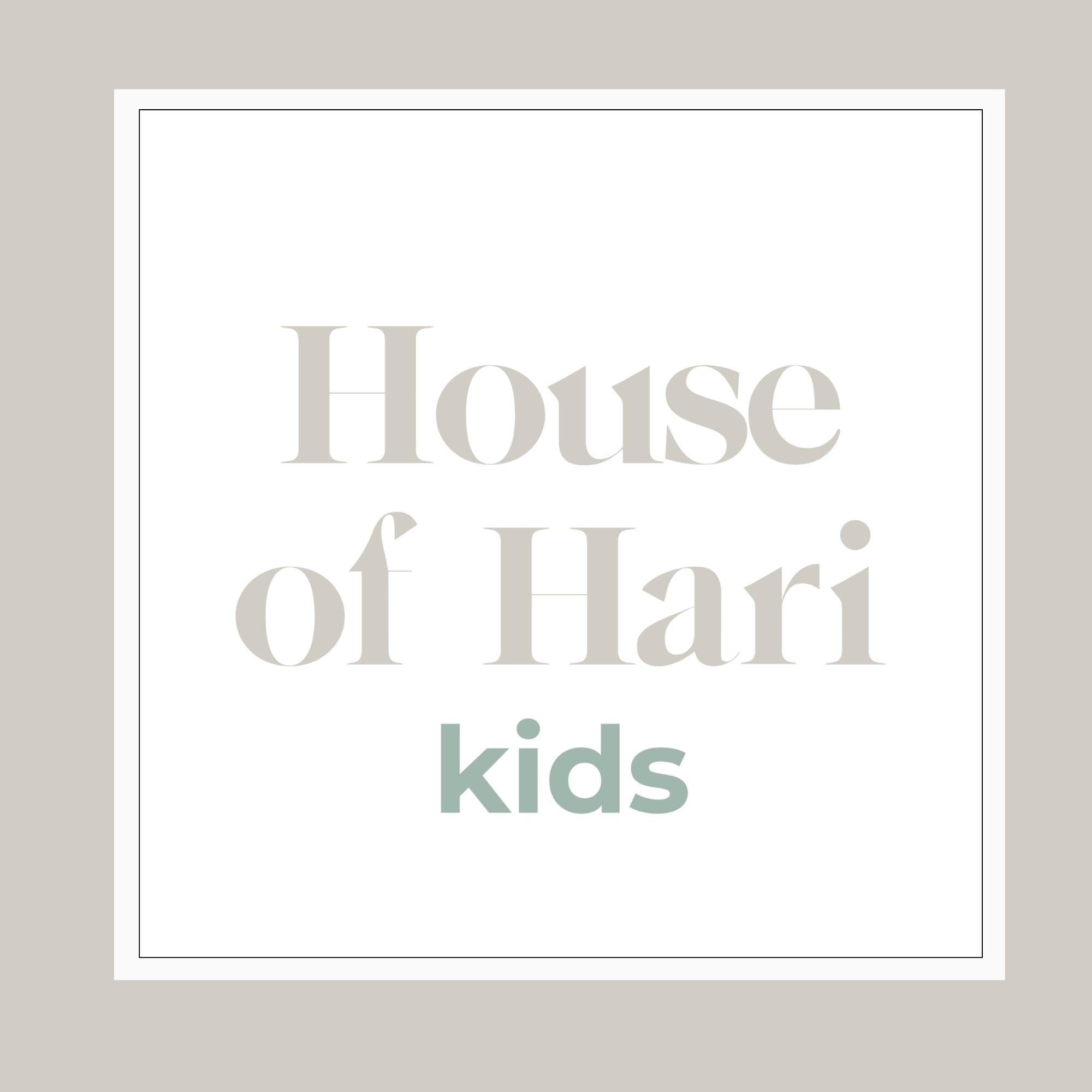 the text "House of Hari Kids" in a light gray color.