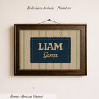 Custom Name Print Personalized Embroidery Style Wall Art | 2234