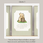 Classic Storybook Quote Nursery Art Vintage Sage Green Striped | 1401-A