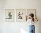 Sport nursery set, Boy nursery wall art sport, Vintage boy nursery, Teddy Bear Golf Print Nursery,Green,baseball nursery decoration,football