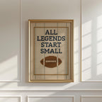 All Legends Start Small™ Vintage Football Sports Nursery Wall Art | 1647