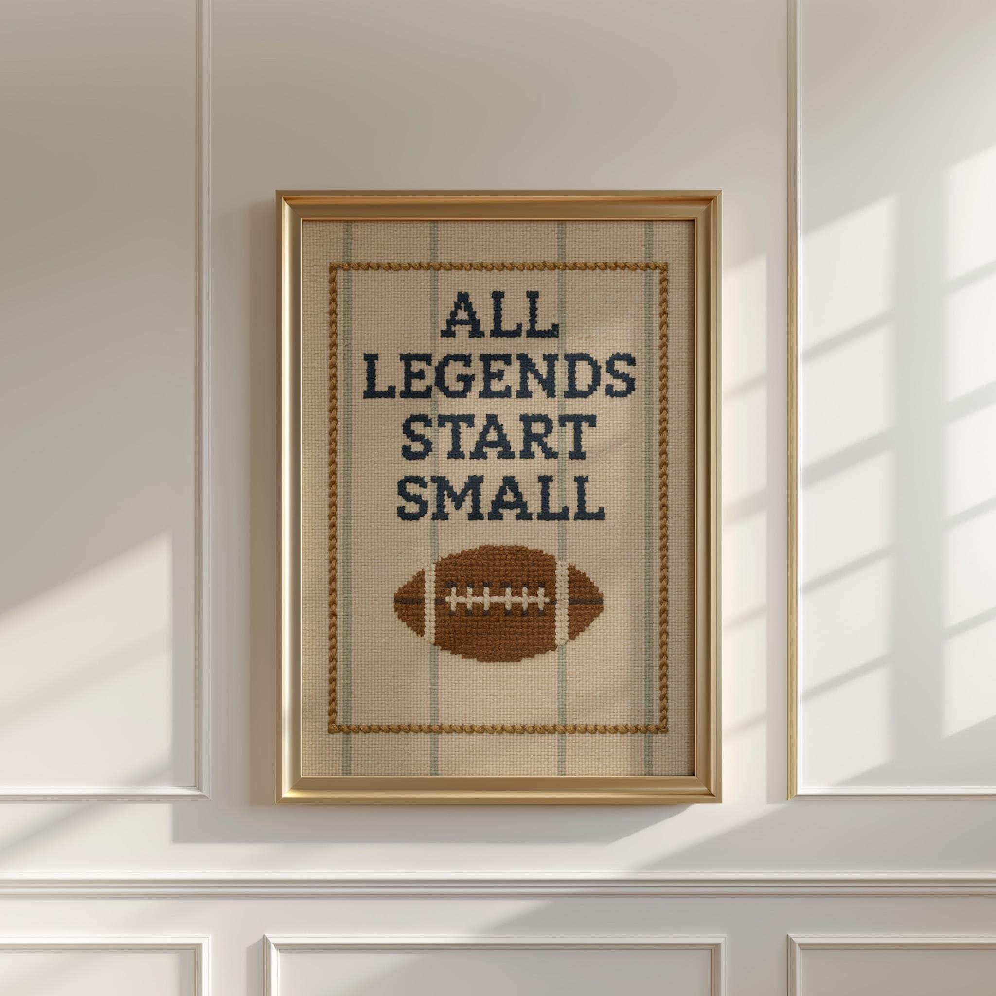 All Legends Start Small™ Vintage Football Sports Nursery Wall Art | 1647