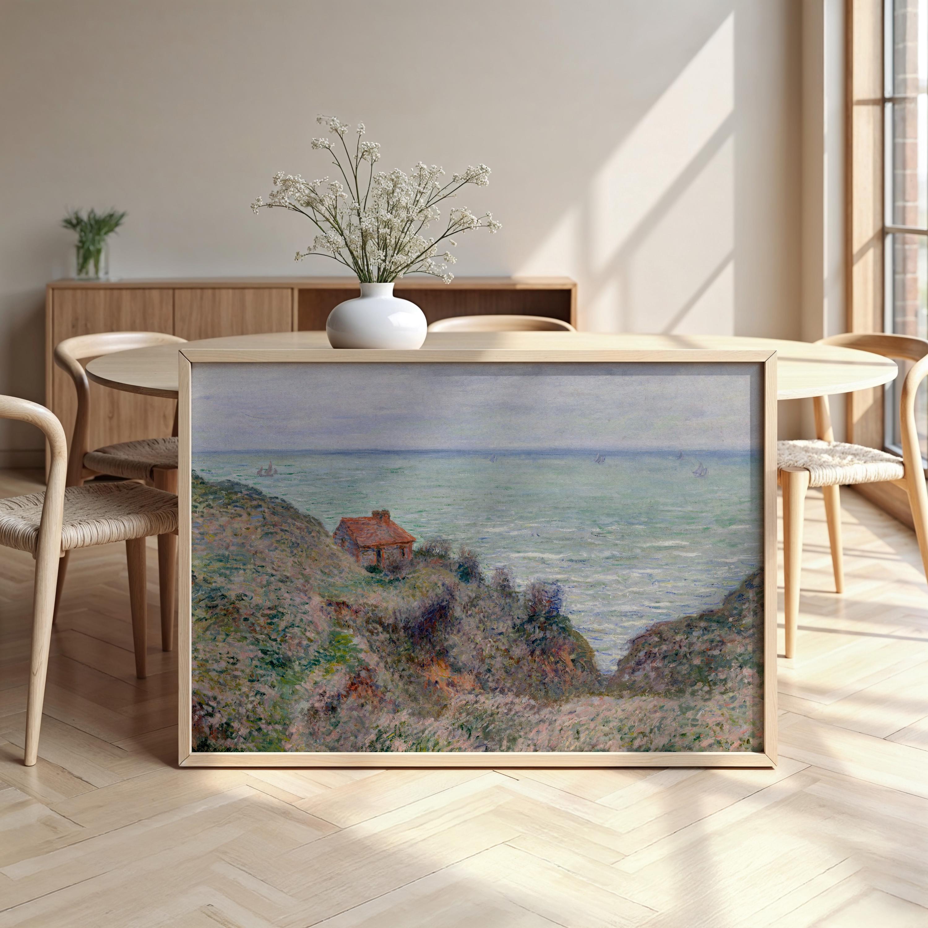 Monet Seascape Coastal Cotton Float Frame Canvas Art Print | 2214