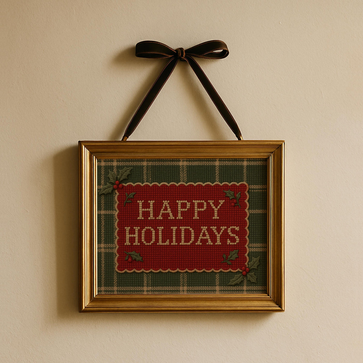 Vintage Style Plaid Christmas Decor ∙ Farmhouse Christmas Decorating ∙ 1700