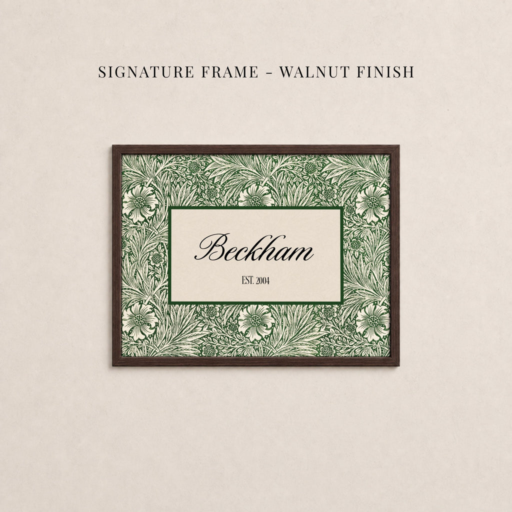 Custom Family Name Sign Vintage William Morris Botanical Wall Art | 2244