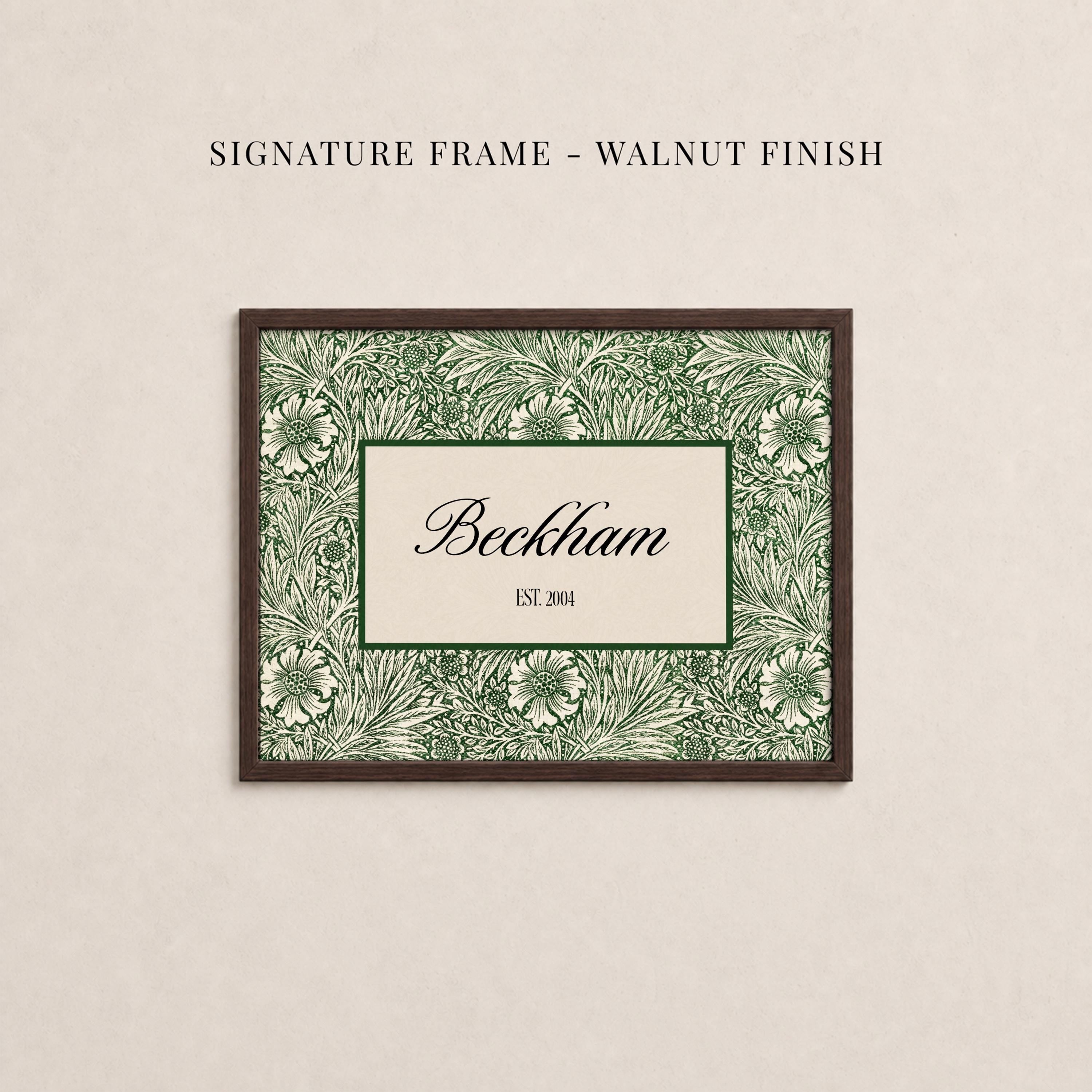 Custom Family Name Sign Vintage William Morris Botanical Wall Art | 2244