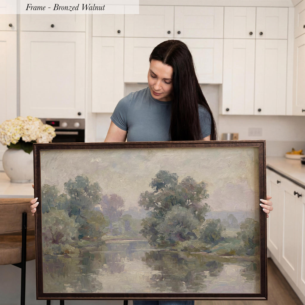 Vintage Style Oil Painting | Large Framed Nature Wall Art for Living Room | 1818