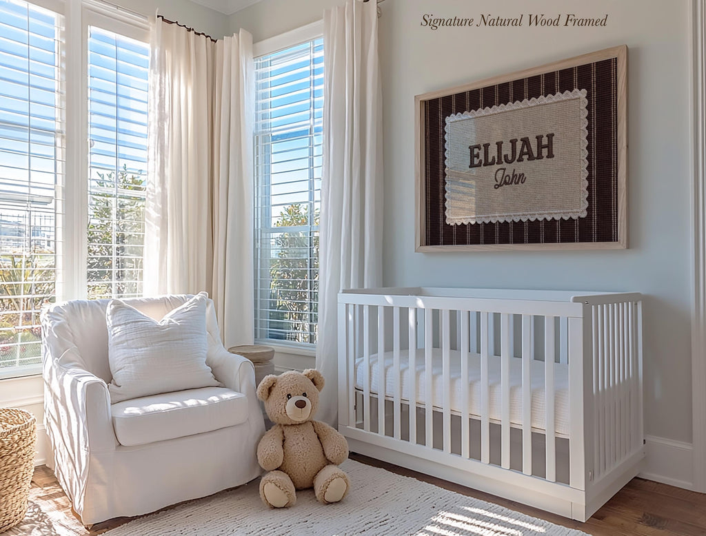 Custom Name Personalized Embroidery Style Wall Art | 2168