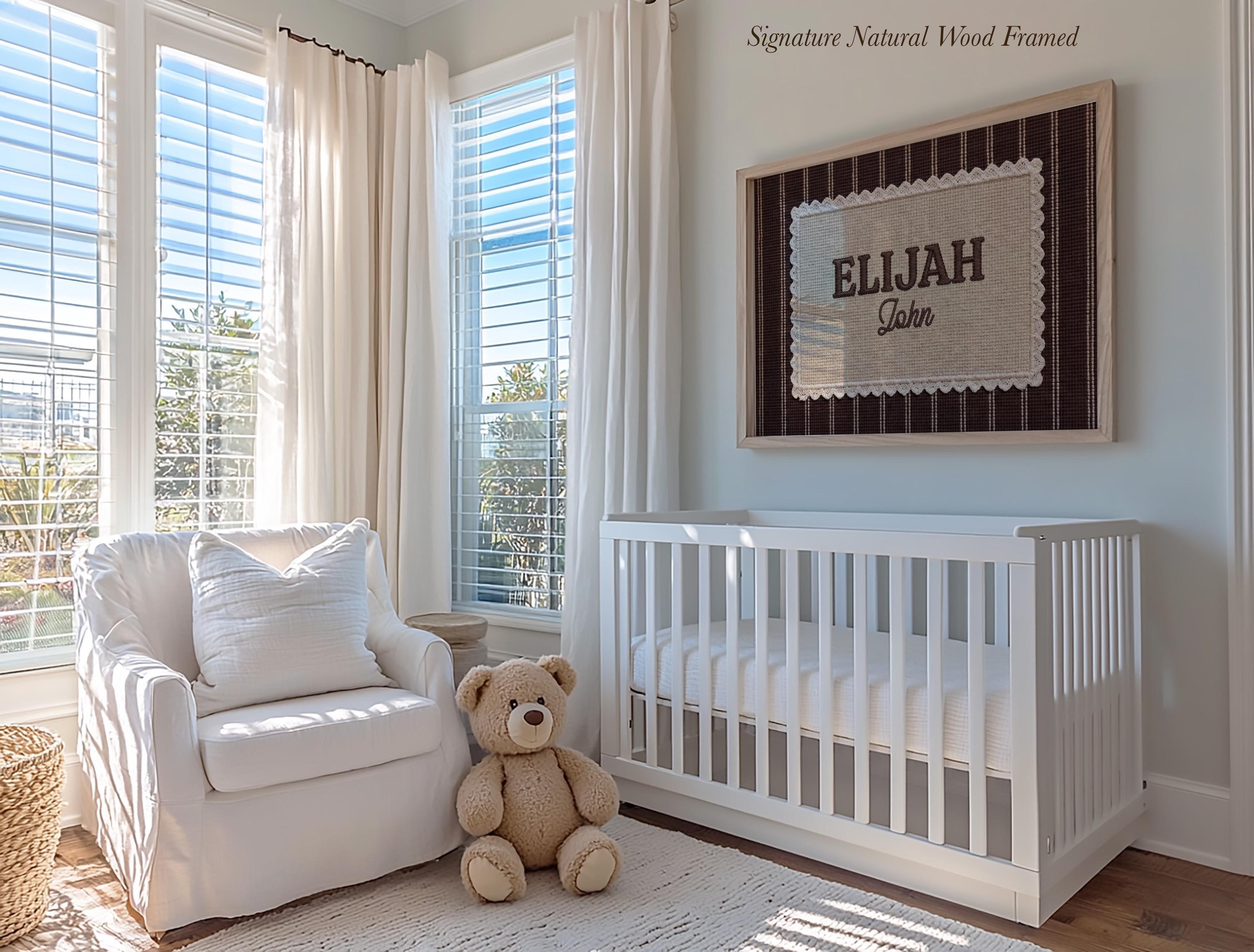 Custom Name Personalized Embroidery Style Wall Art | 2168