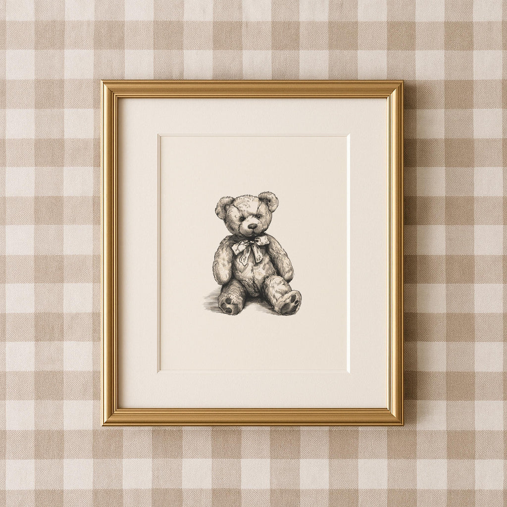 Teddy Bear Vintage Sketch Art | 1172