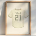 Custom Sport Jersey Nursery Wall Art, Jersey name numbers print, boy nursery wall decor, stripes, watercolor vintage boy sport nursery