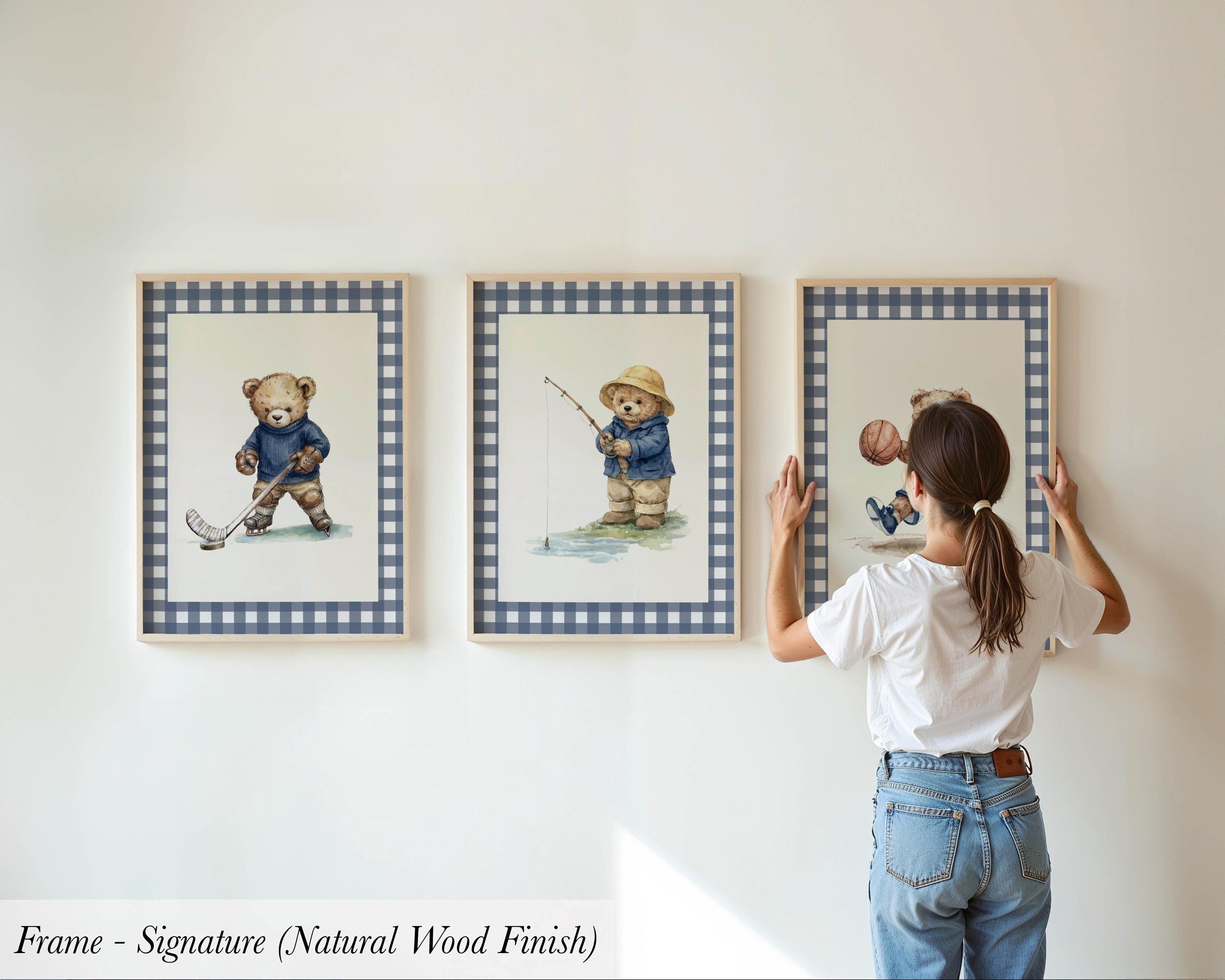 Sport Boy Gingham Teddy Bear Prints | 1899
