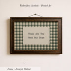 Vintage Green Gingham Good Old Days Art | 1959