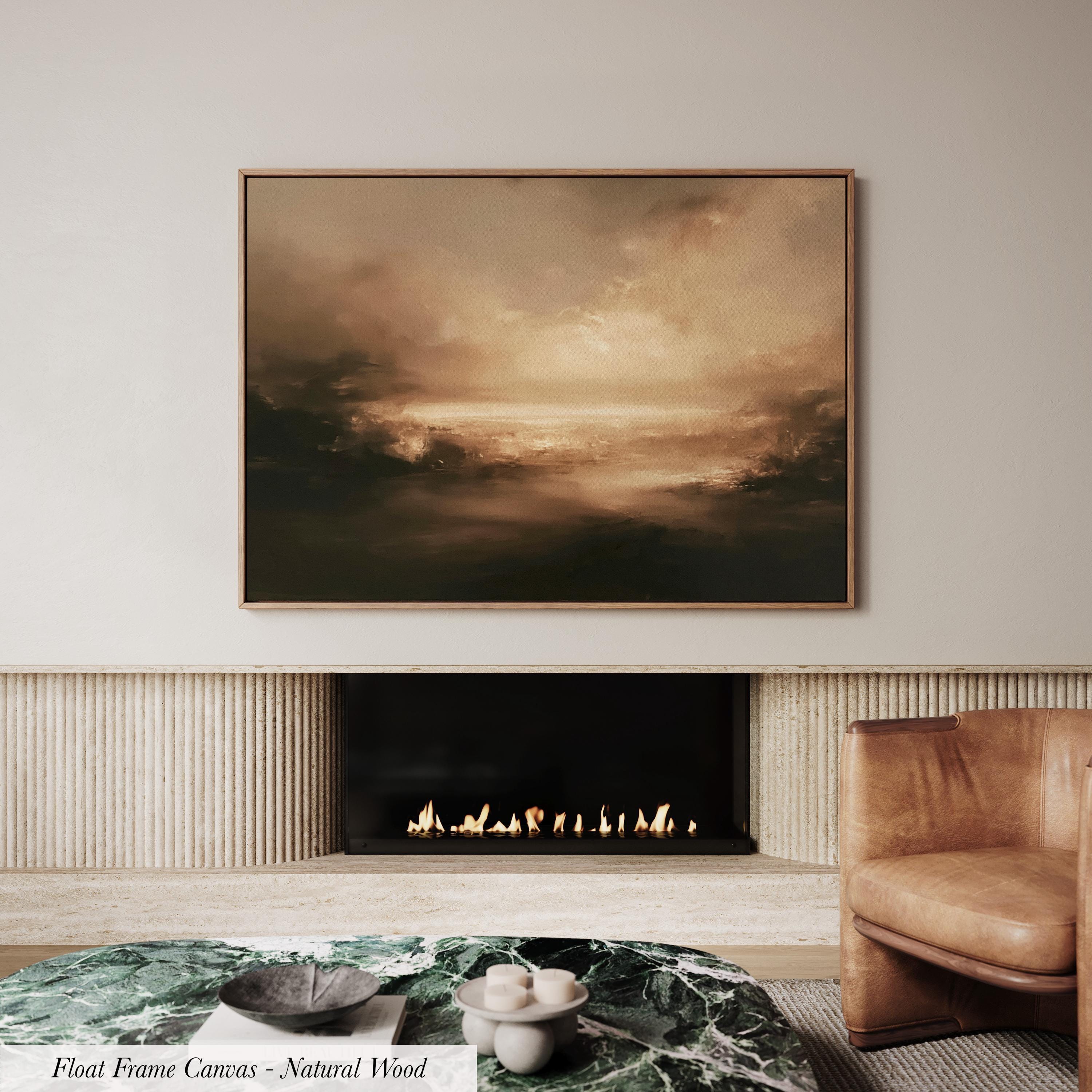 Moody Landscape Canvas Print - Abstract Earth Tone Wall Art | 2227