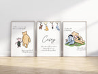 Winnie The Pooh Nursery Quote Print, Winnie the pooh nursery set, Classic Pooh Baby Decor Wall Art, New Baby, Digital, Printable, Framed