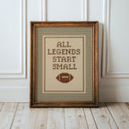All Legends Start Small™ Print Vintage Sports Nursery Art | 1649