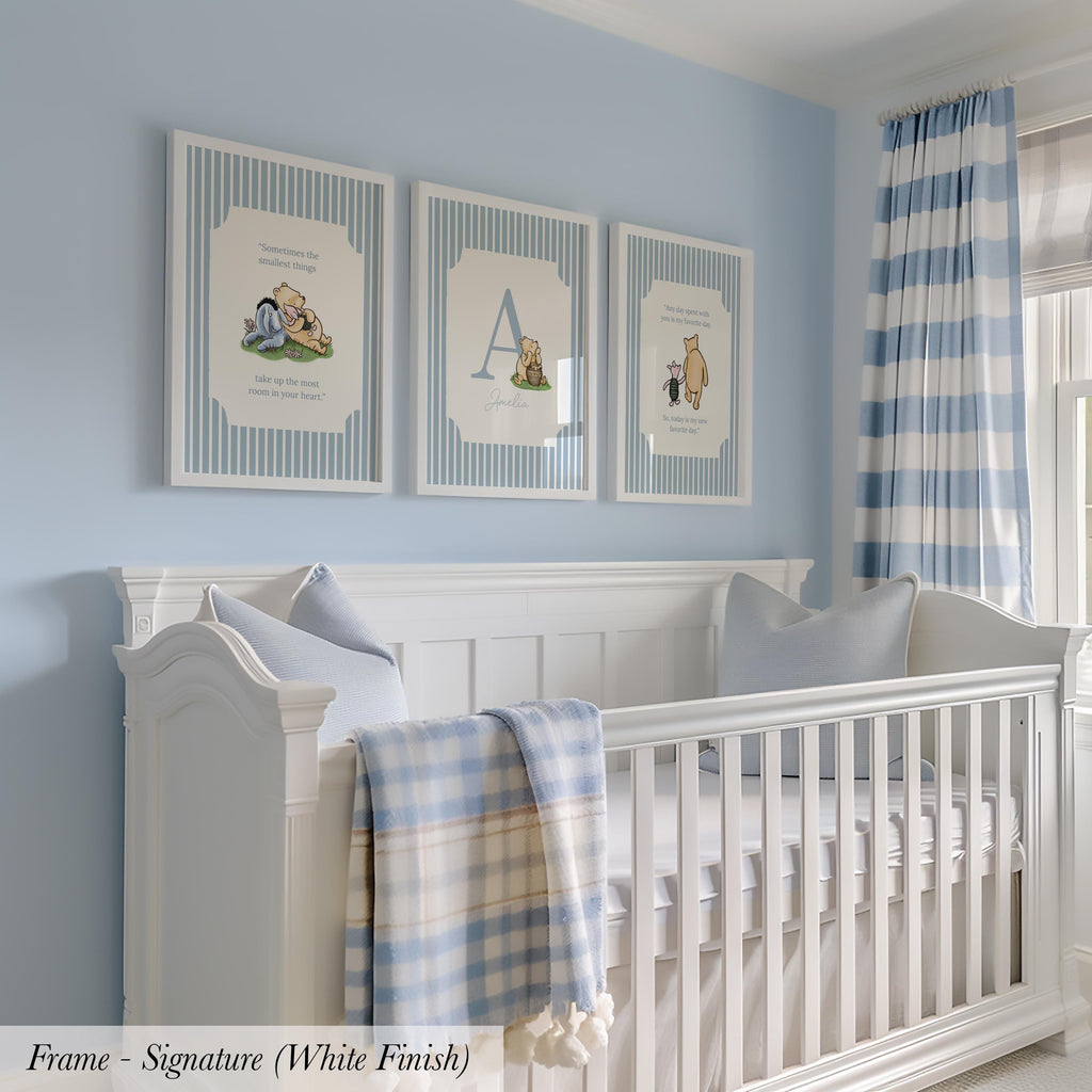 Personalized Name Classic Storybook Quote Nursery Art Vintage Sage Green Striped ∙ 2325