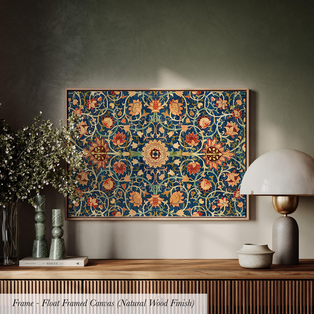 William Morris Botanical Cotton Float Frame Canvas Art Print ∙ 2212