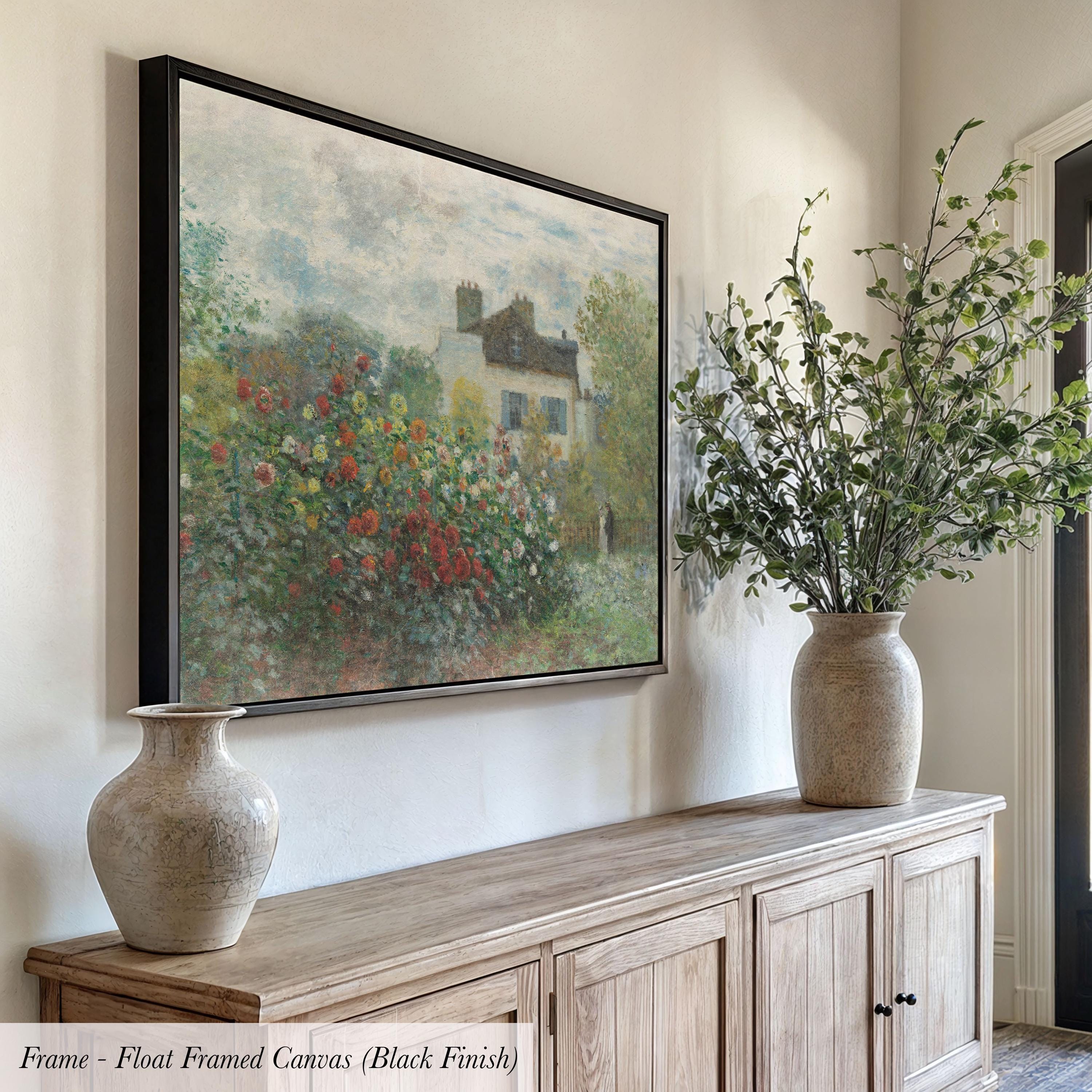 Monet Garden Cotton Float Frame Canvas Art Print | 2216