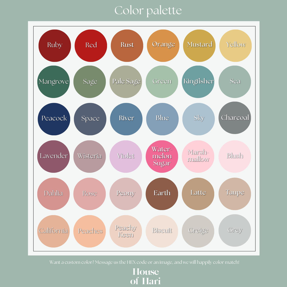 a color palette with different shades of paint