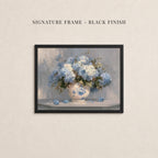 Hydrangea Print | Blue Floral Ceramic Vase Still Life Art | 2254