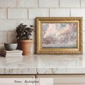 Vintage Pink Cloud Sky Landscape Art Print | 2126