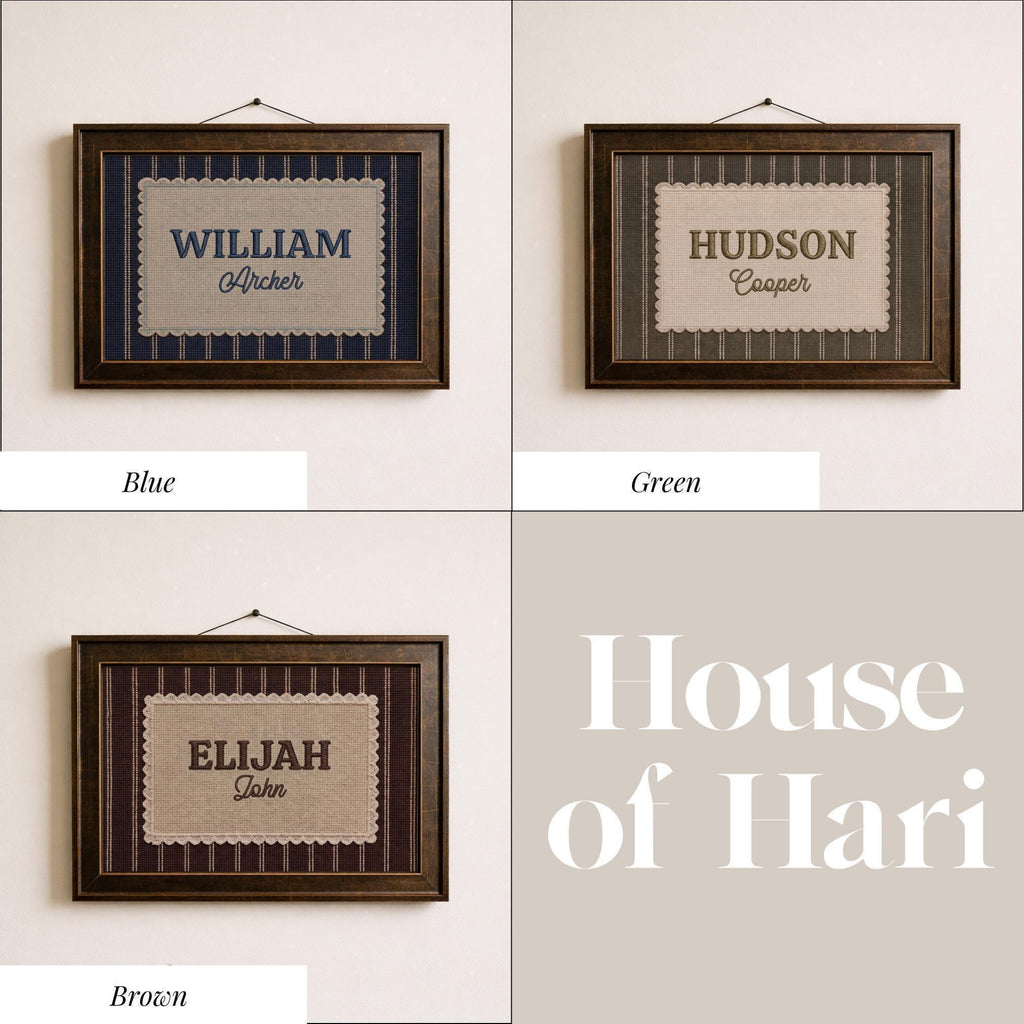 Custom Name Personalized Embroidery Style Wall Art | 2168