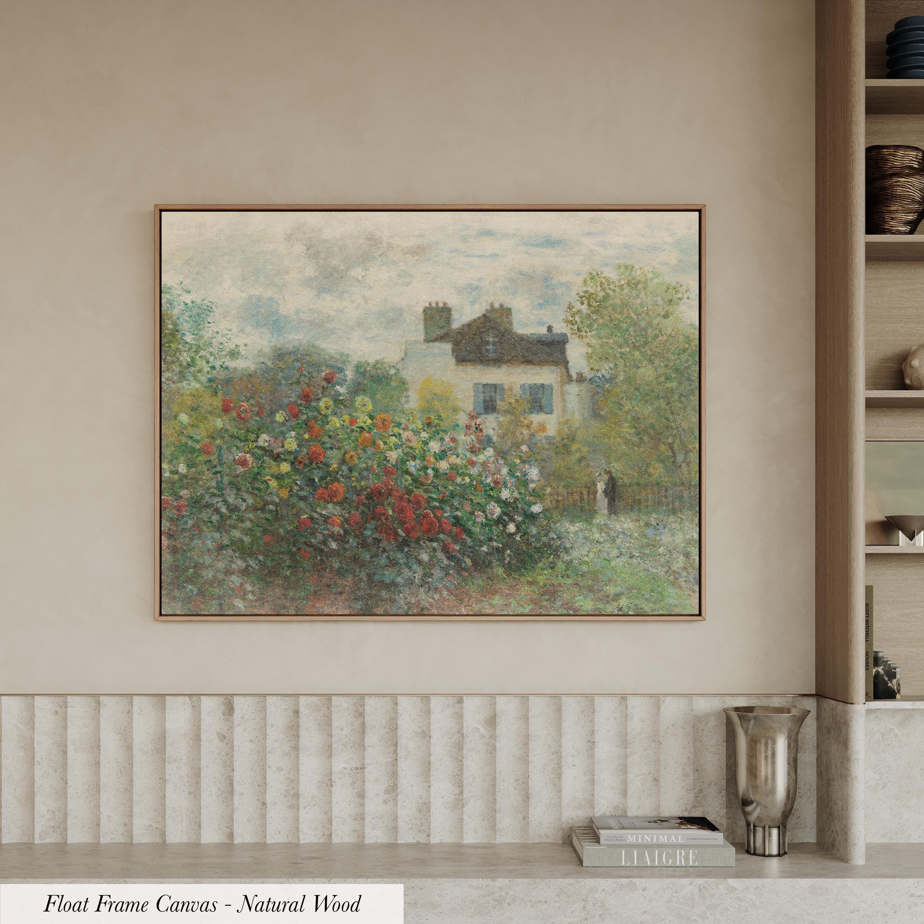 Monet Garden Cotton Float Frame Canvas Art Print | 2216