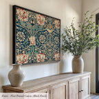 Botanical Wall Art William Morris Cotton Float Frame Canvas Art Print | 2213