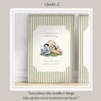 Classic Storybook Quote Nursery Art Vintage Sage Green Striped | 1401-A