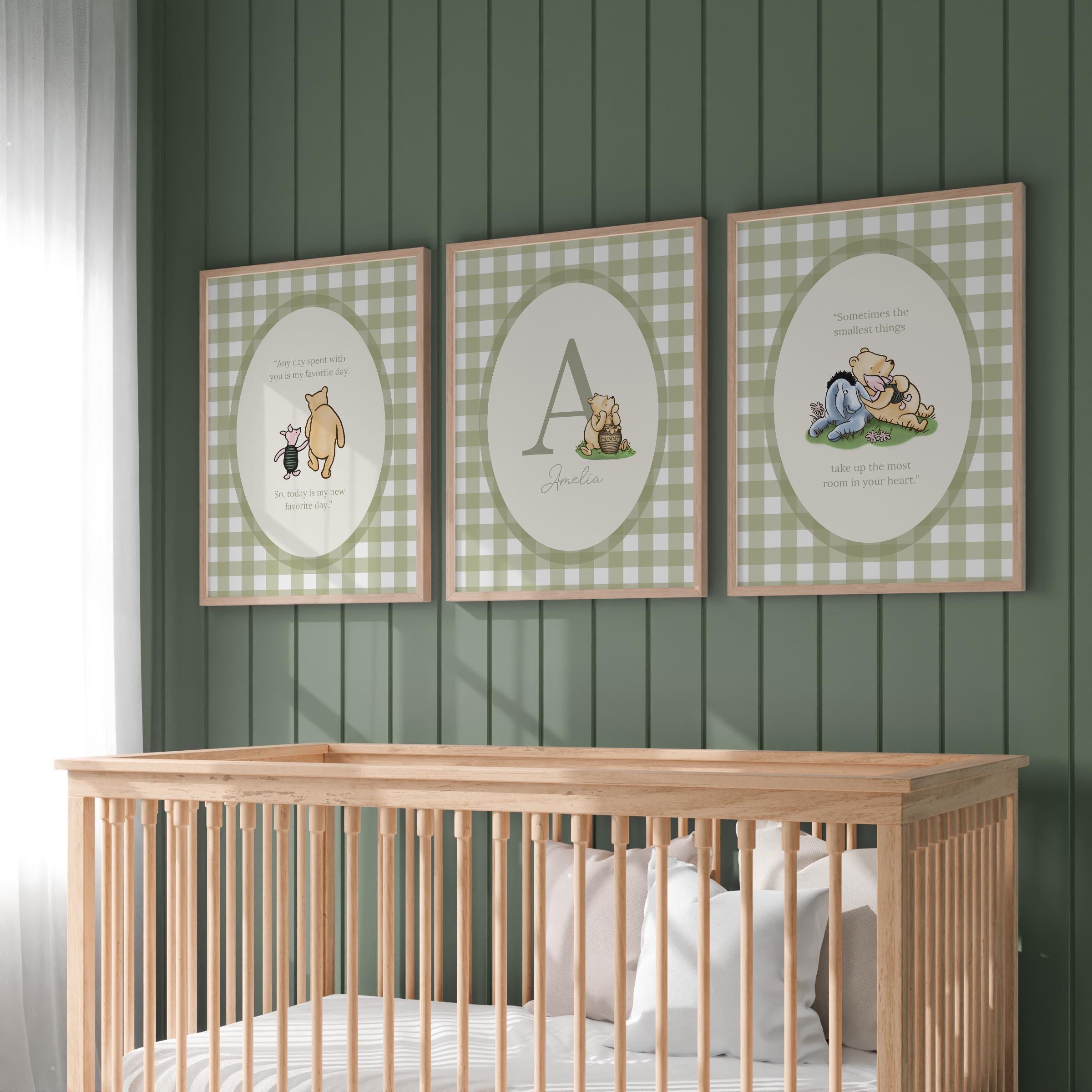 Winnie the Pooh Personalized Gingham Art | 1400B