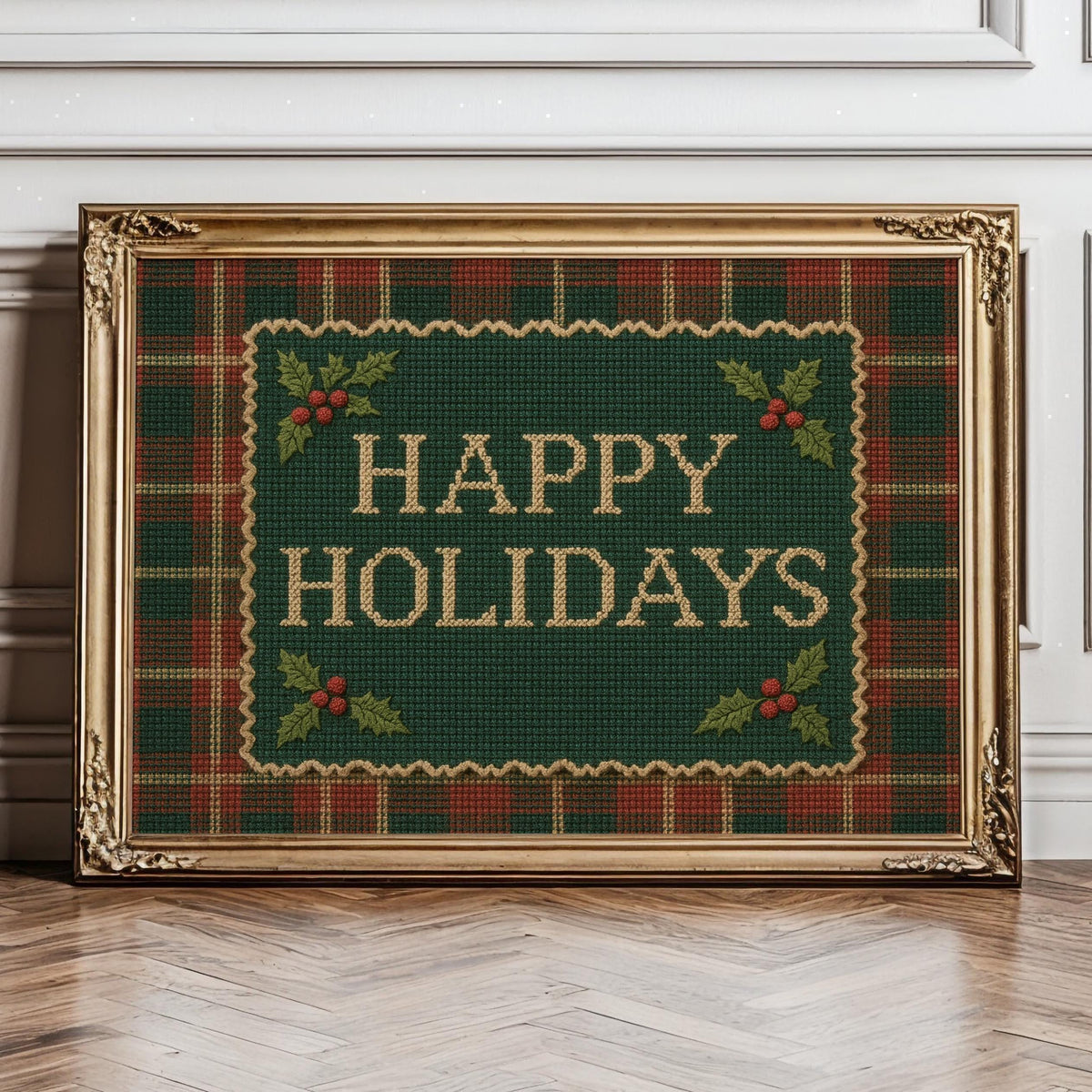 Rustic Christmas Decor ∙ Vintage Style Farmhouse Plaid Christmas Decorating ∙ 1699