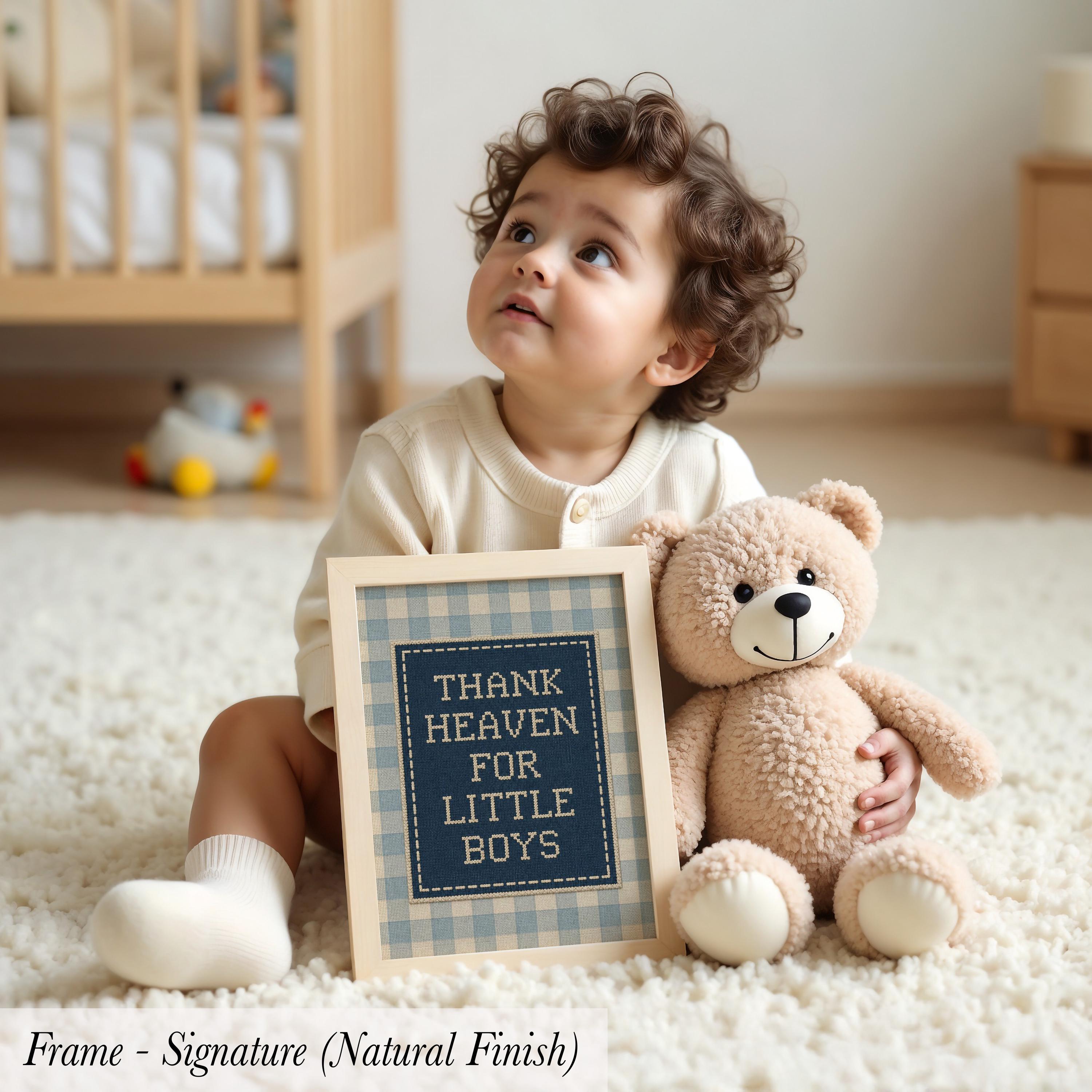 Thank Heaven For Little Boys Embroidery Print | 2238