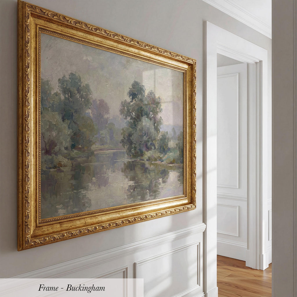 Vintage Style Oil Painting | Large Framed Nature Wall Art for Living Room | 1818