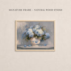 Hydrangea Print | Blue Floral Ceramic Vase Still Life Art | 2254