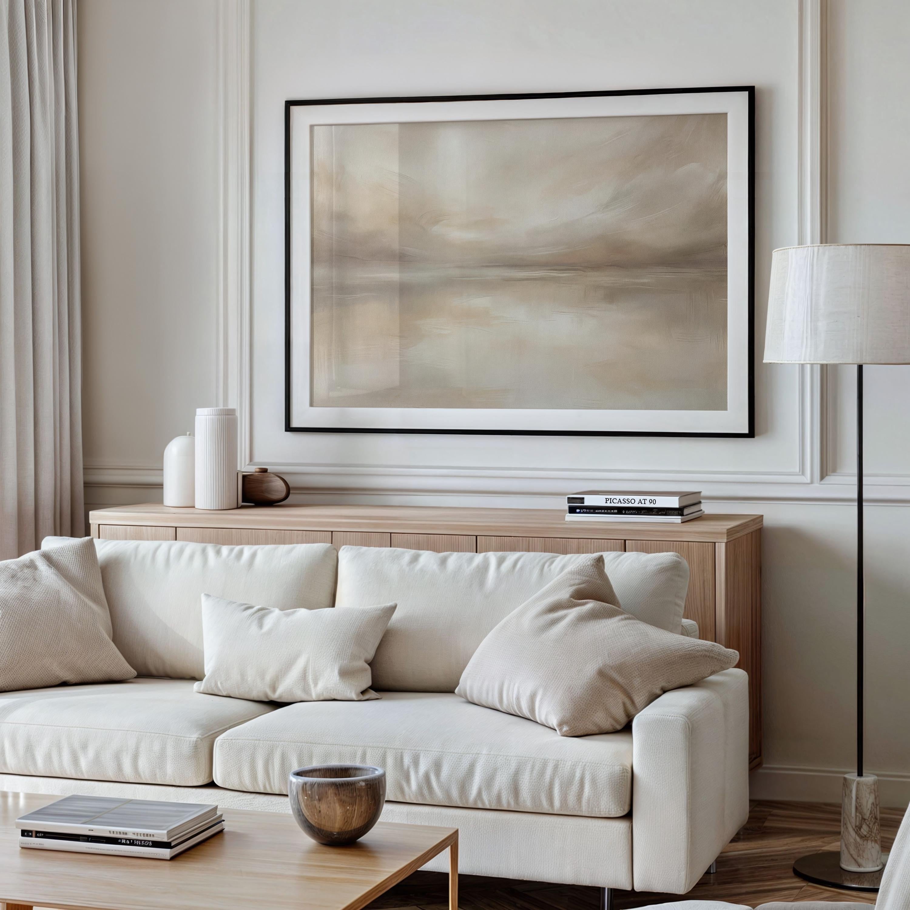 Vintage Warm Neutral Landscape Wall Art | 1823
