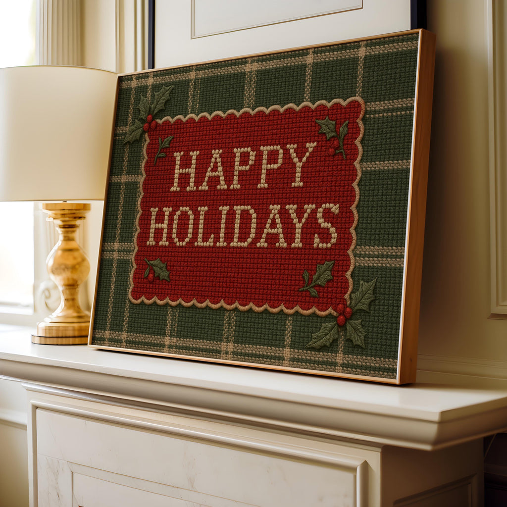 Vintage Style Plaid Christmas Decor ∙ Farmhouse Christmas Decorating ∙ 1700