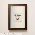 A framed picture with a striped background and a football image in the center.