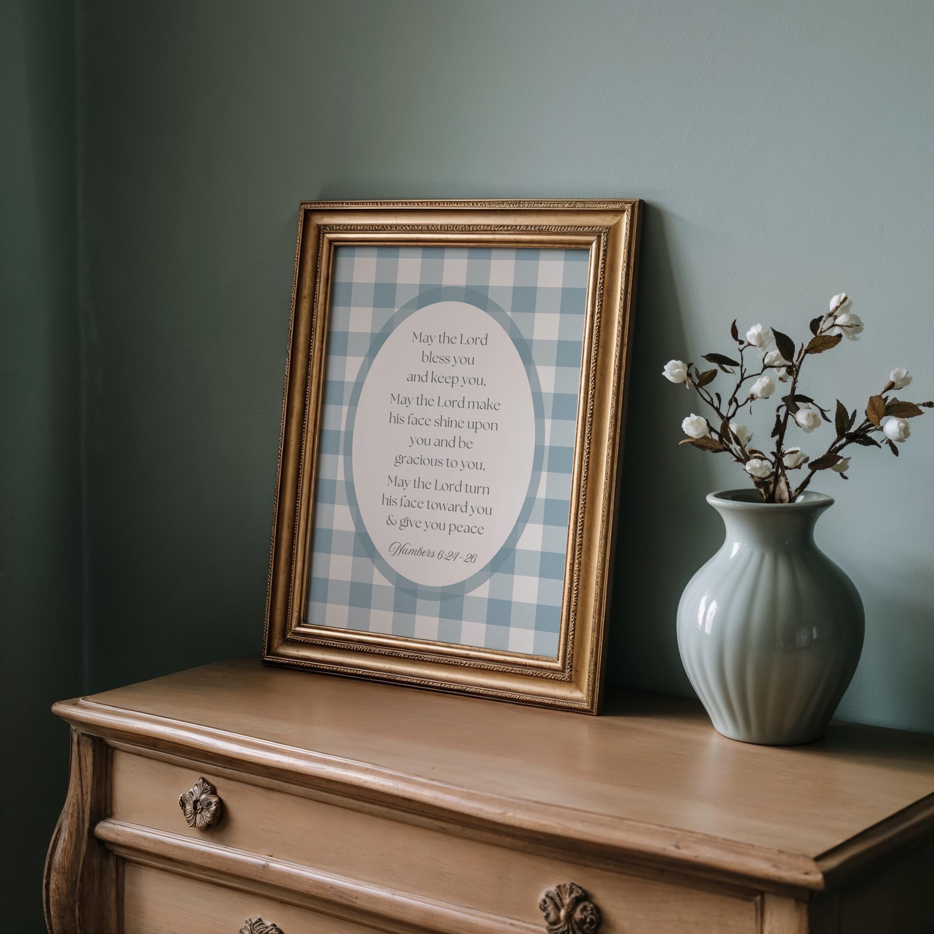 Numbers 6:24–26 Blue Gingham Print | 1878