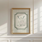 Golf Monogram in Green Gingham | 1627