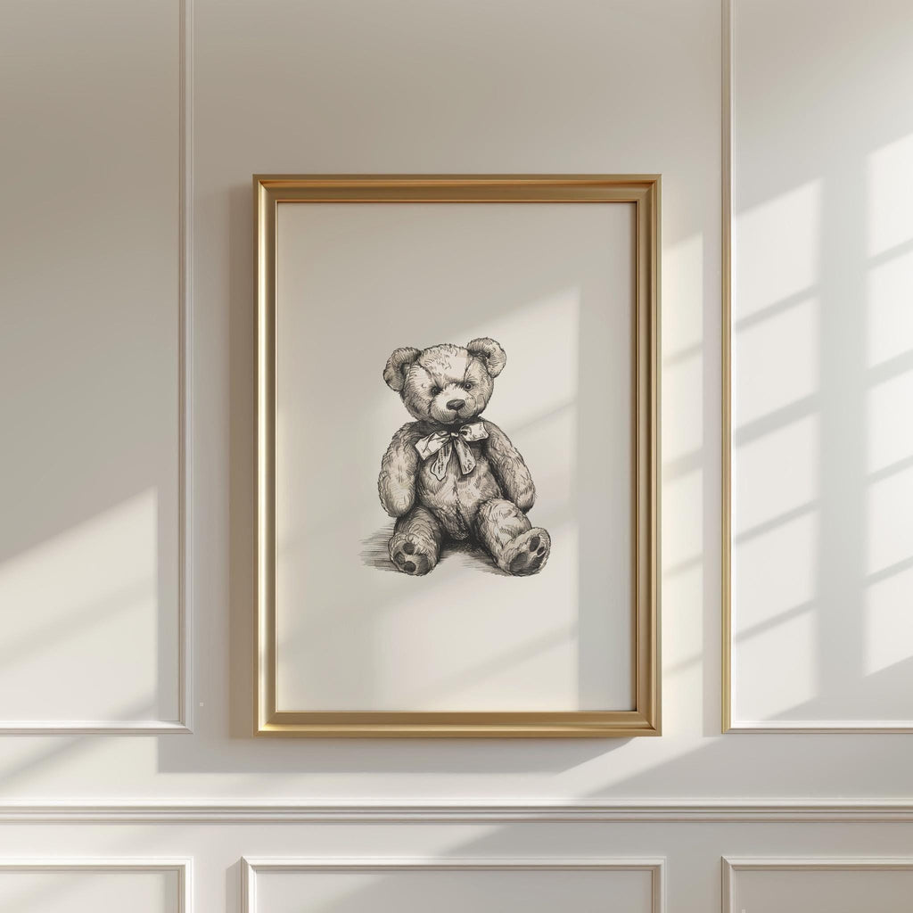 Teddy Bear Vintage Sketch Art | 1172