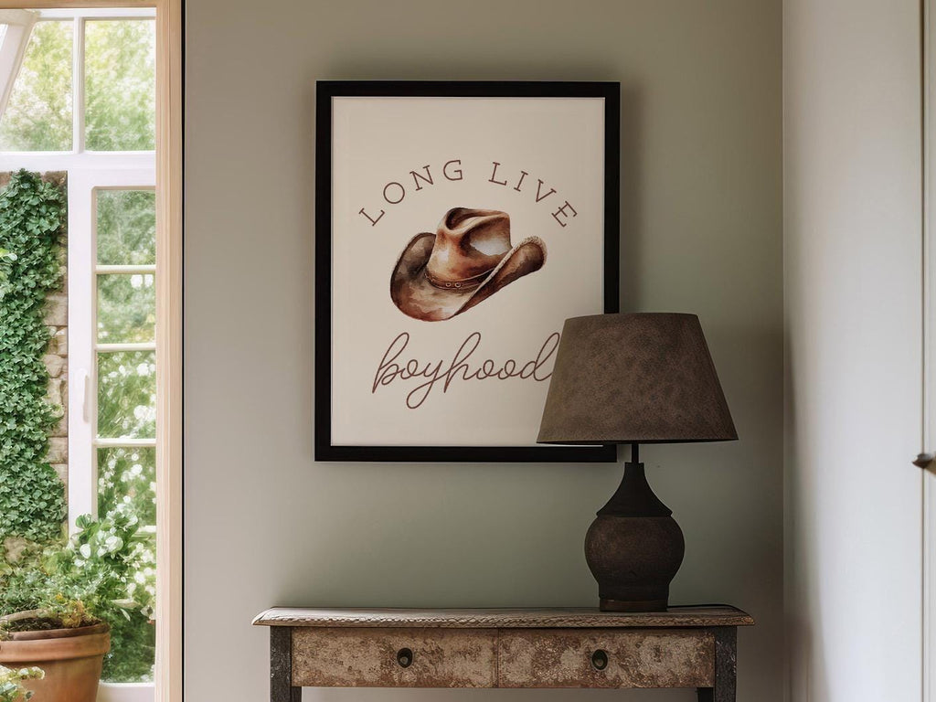 Long Live Boyhood Cowboy Print, western nursery decorations, western nursery,western nursery decor,cowboy nursery decorations,printable