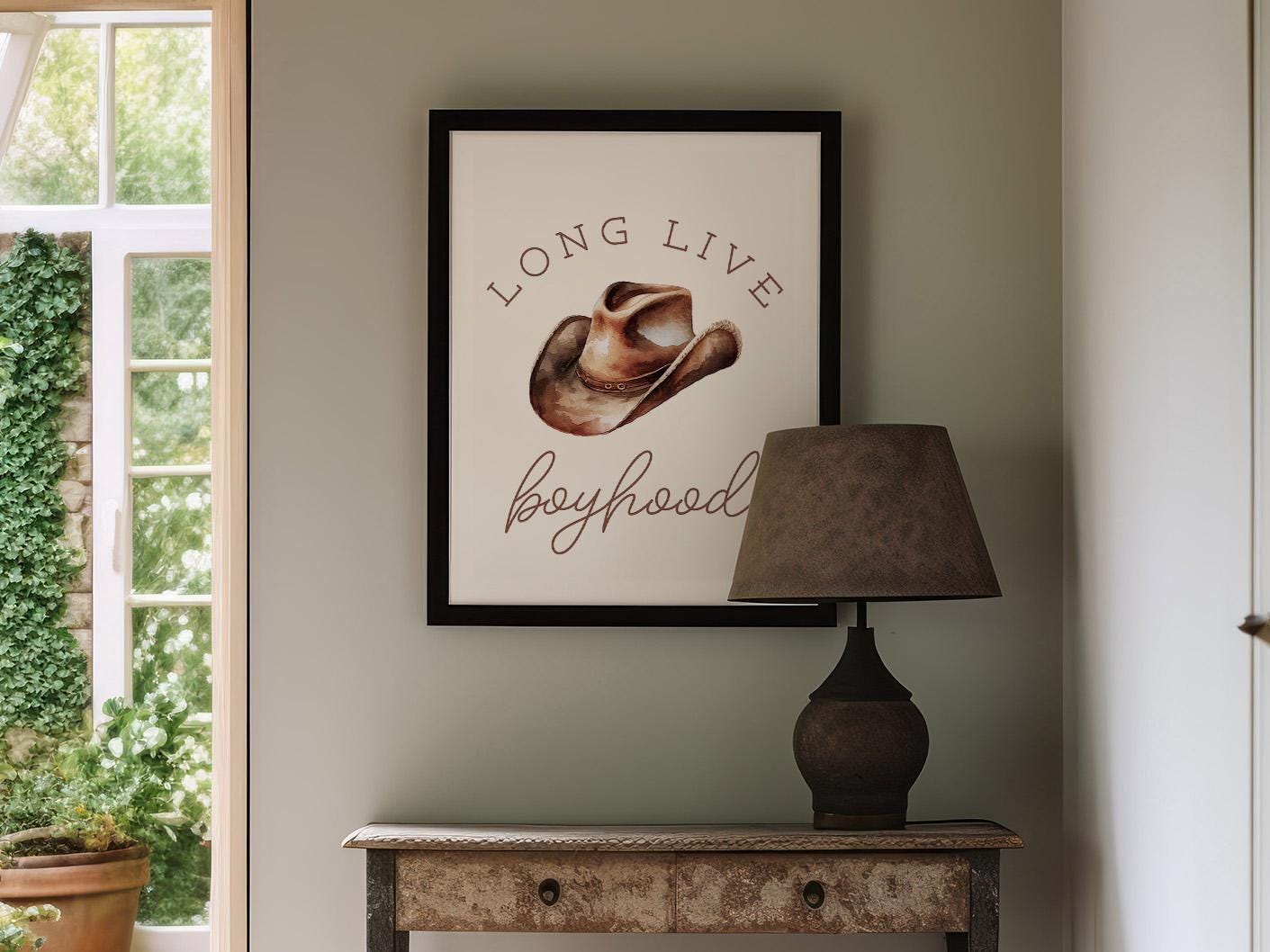 Long Live Boyhood Cowboy Print, western nursery decorations, western nursery,western nursery decor,cowboy nursery decorations,printable