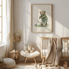 Vintage Golf Teddy Nursery Print | 1232