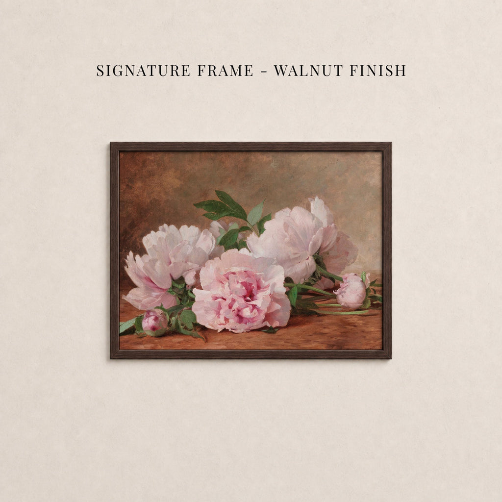Vintage Pink Peony Oil Painting Print | 2264
