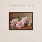 Vintage Pink Peony Oil Painting Print | 2264